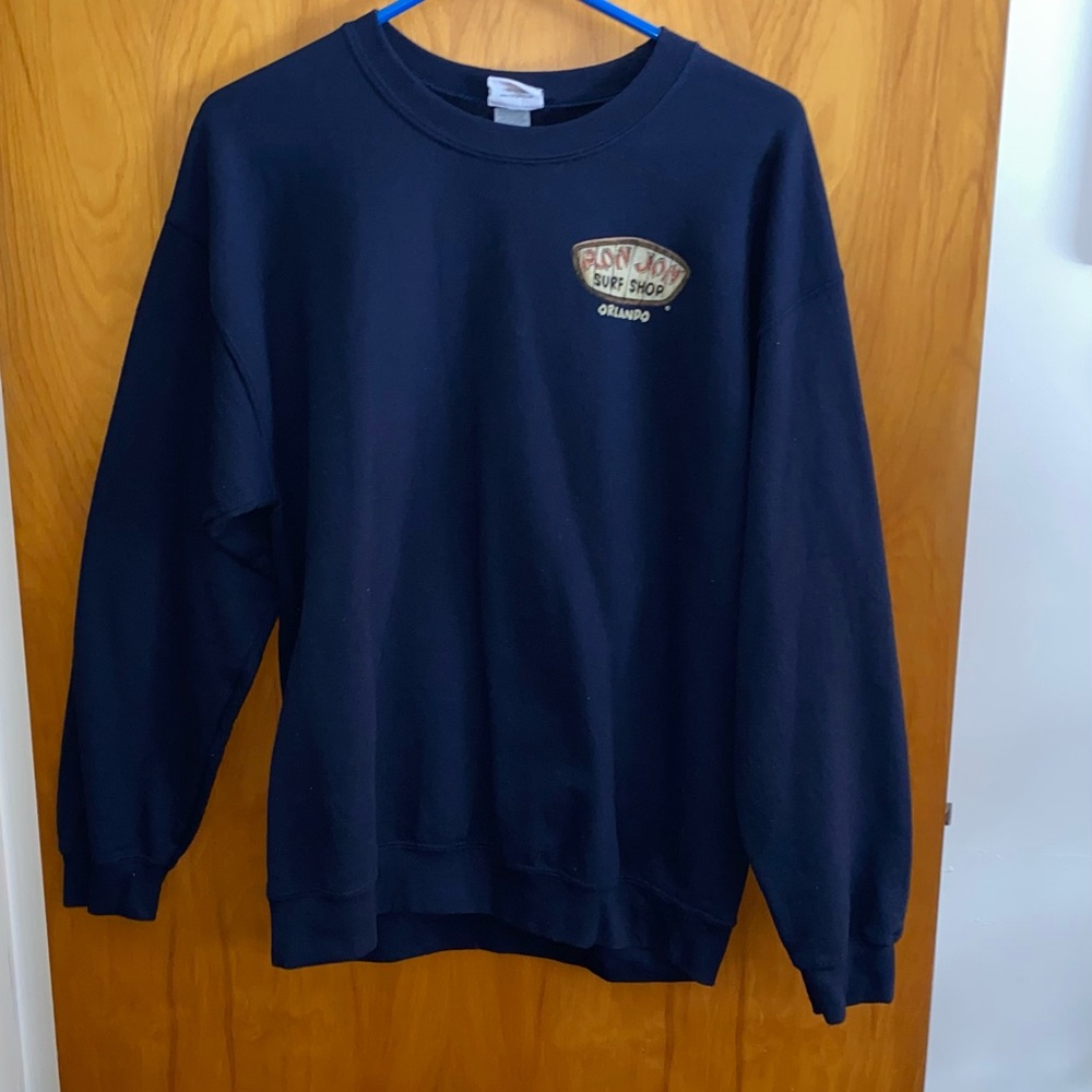 Ron Jon Black Crewneck Sweatshirt with Relaxed Fit